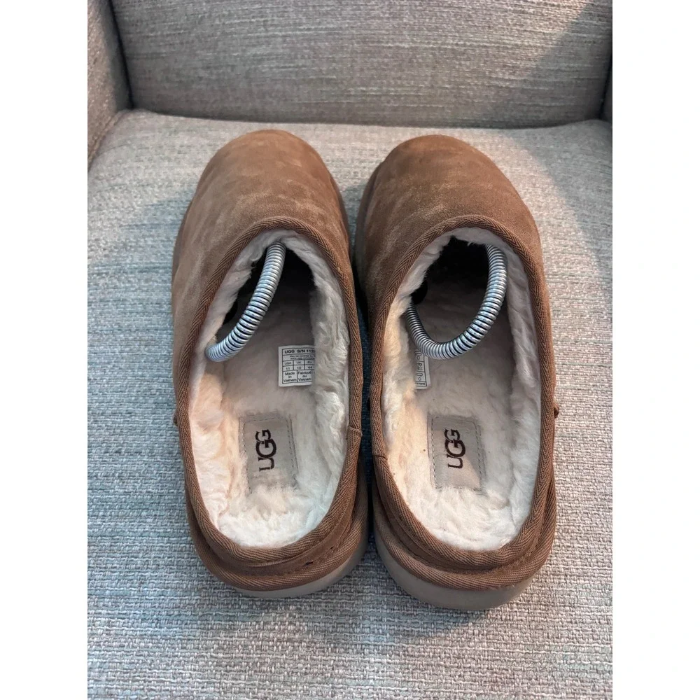 UGG Classic Slip-On Suede Slippers‎ Chestnut Brown Sheepskin Lining  Mens 11